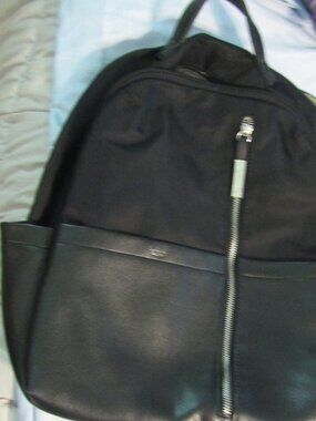 EUC LG Black TUTILO NY BOOKBAG Zipper Front Multiple Pockets Myanmar Backpack